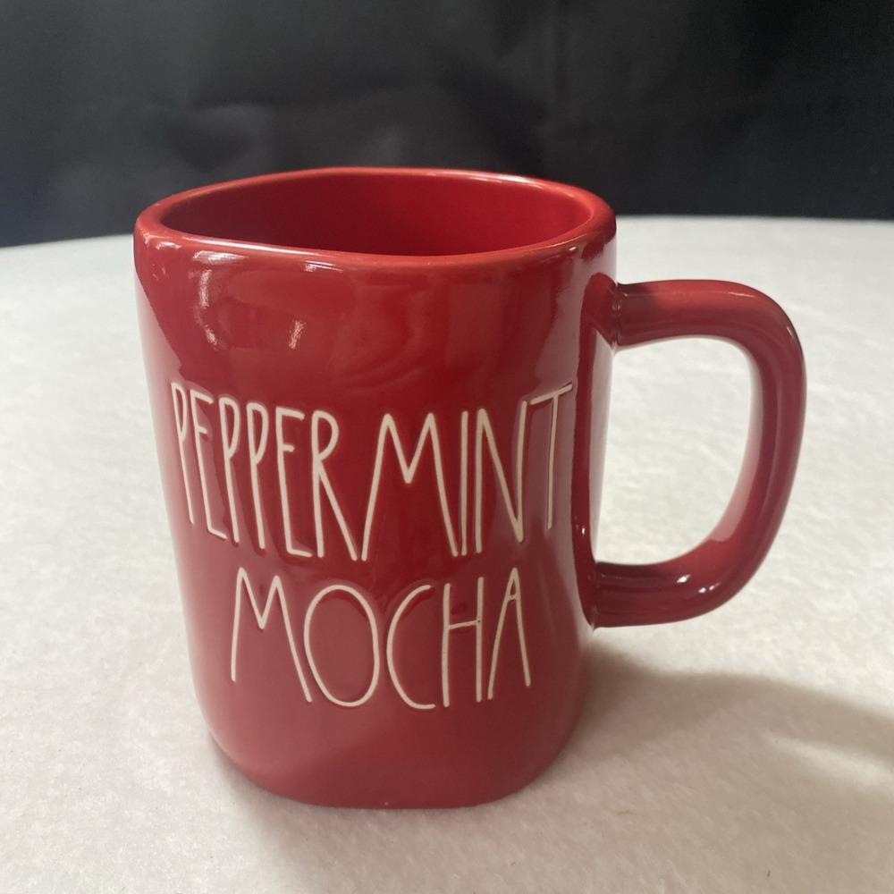 Rae Dunn Peppermint Mocha Coffee Tea Mug Cup Red Winter Christmas 20 Oz